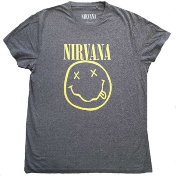 Nirvana Shirt grijs – Smiley Logo with Back Print